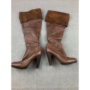 Miu Miu Women's 37.5 Brown Leather Knee High Boots